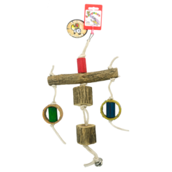 Birrdeeez Sekelbos T-Pillar Leather Parrot Toy