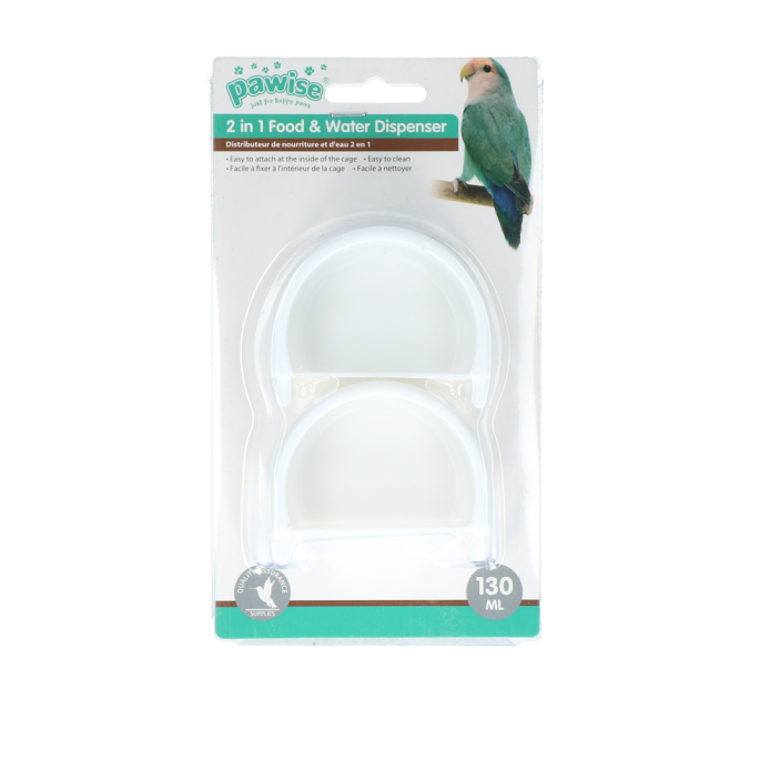 Pawise Seed And Water Cup 130 Ml Wit 2 St. 3 Pawise Seed And Water Cup 130 Ml Wit 2 St.