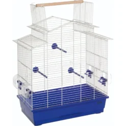 Flamingo Grote Parkietenkooi Wokam Wit/blauw | Worldofanimals.nl Heeft Het!