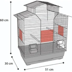 Flamingo Parkietenkooi Numfor 1 Wit 51x30x60 Cm | Worldofanimals.nl Heeft Het! -Vogelvoer Winkel parkietenkooi numfor 1 wit 51x30x60 cm 2