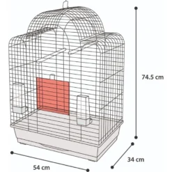 Flamingo Parkietenkooi Runa Zwart 54x34x74,5 Cm | Worldofanimals.nl Heeft Het! -Vogelvoer Winkel parkietenkooi runa zwart 54x34x745 cm 1
