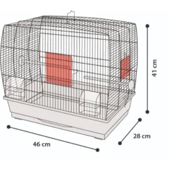 Flamingo Parkietenkooi Selma 1 Zwart 46x28x41cm | Worldofanimals.nl Heeft Het! -Vogelvoer Winkel parkietenkooi selma 1 zwart 46x28x41cm 1