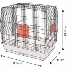 Flamingo Parkietenkooi Selma 2 Zwart 55,5x34x51,5cm | Worldofanimals.nl Heeft Het! -Vogelvoer Winkel parkietenkooi selma 2 zwart 555x34x515cm 1