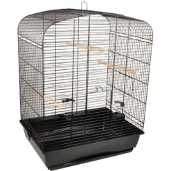 Flamingo Parkietenkooi Seva Zwart 54x39x71cm | Worldofanimals.nl Heeft Het!