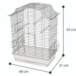 Flamingo Parkietenkooi Solor - 49 X 31 X 65 Cm -Vogelvoer Winkel parkietenkooi solor 49 x 31 x 65 cm 1