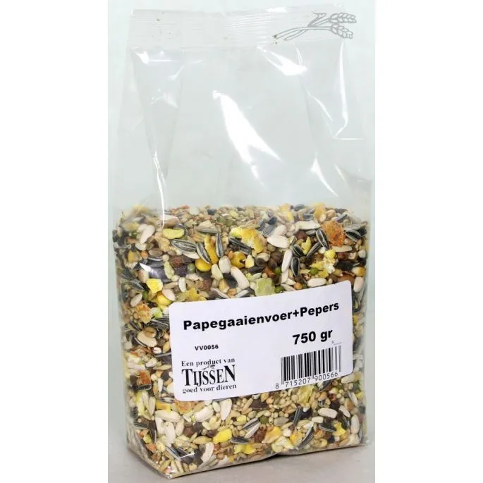 Tijssen Goed Voor Dieren Papegaaienvoer+Pepers 3 Tijssen Goed Voor Dieren Papegaaienvoer+Pepers